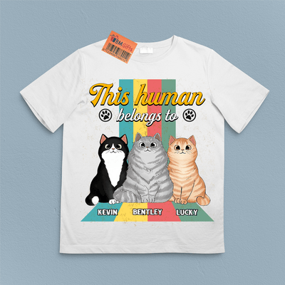 This Humam Belongs To Cat Personalized Shirt, Personalized Gift For Cat Lovers, Cat Dad, Cat Mom - TS019PS12 - BMGifts