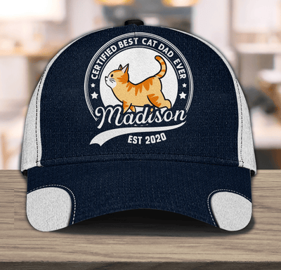 This Human Servant Is Also The Best Cat Dad Personalized Classic Cap, Personalized Gift for Cat Lovers, Cat Mom, Cat Dad - CP107PS02 - BMGifts