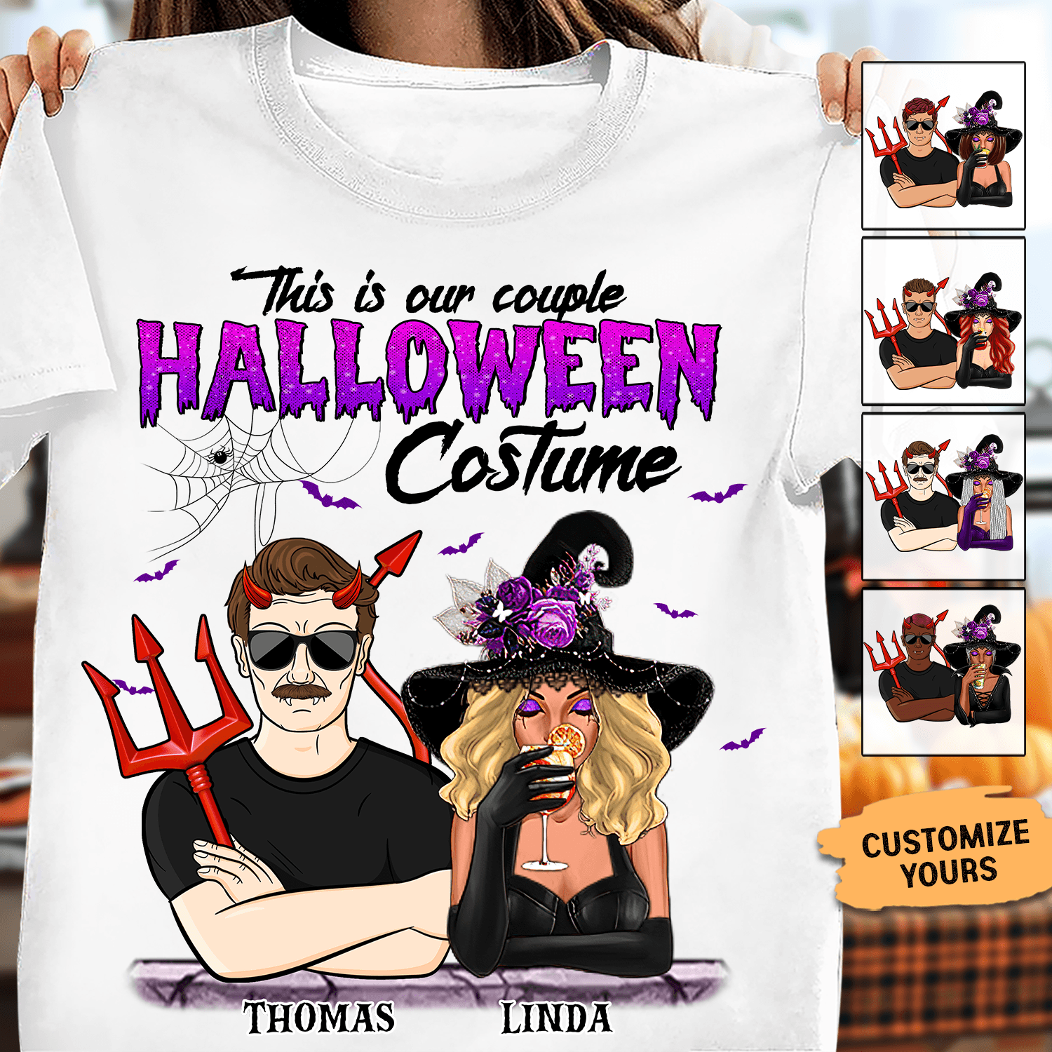 This Is Our Couple Halloween Costume Personalized Shirt, Halloween Gift, Personalized Gift for Couples, Husband, Wife, Parents, Lovers - TS365PS01 - BMGifts