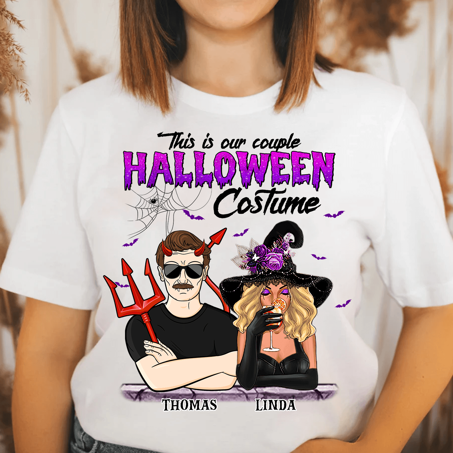 This Is Our Couple Halloween Costume Personalized Shirt, Halloween Gift, Personalized Gift for Couples, Husband, Wife, Parents, Lovers - TS365PS01 - BMGifts