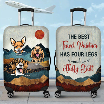 Traveling Partner In Sunset Glow Dog Personalized Luggage Cover, Personalized Gift for Dog Lovers, Dog Dad, Dog Mom - LC017PS01 - BMGifts (formerly Best Memorial Gifts)