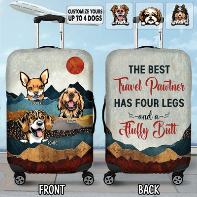 Traveling Partner In Sunset Glow Dog Personalized Luggage Cover, Personalized Gift for Dog Lovers, Dog Dad, Dog Mom - LC017PS01 - BMGifts (formerly Best Memorial Gifts)