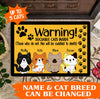 Warning Sociable Cats Inside Personalized Doormat, Personalized Gift for Cat Lovers, Cat Mom, Cat Dad - DM024PS - BMGifts