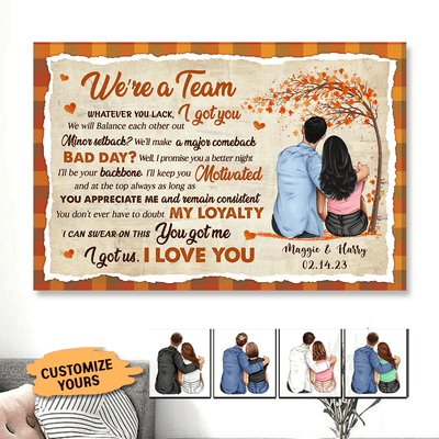 We Are A Team Personalized Poster, Personalized Valentine Gift for Couples, Husband, Wife, Parents, Lovers - PT016PS05 - BMGifts