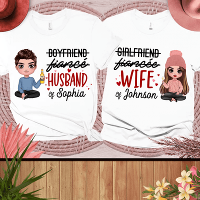 We Are Husband And Wife Couple Personalized Couple T-shirts, Personalized Valentine Gift for Couples, Husband, Wife, Parents, Lovers - SS001PS01 - BMGifts