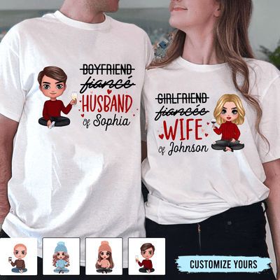 We Are Husband And Wife Couple Personalized Couple T-shirts, Personalized Valentine Gift for Couples, Husband, Wife, Parents, Lovers - SS001PS01 - BMGifts