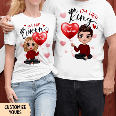 We Are King And Queen Couple Personalized Couple T-shirts, Personalized Valentine Gift for Couples, Husband, Wife, Parents, Lovers - SS003PS01 - BMGifts