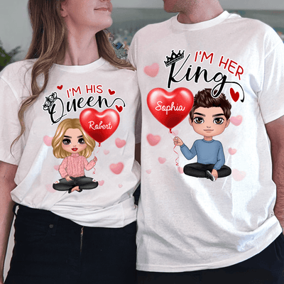 We Are King And Queen Couple Personalized Couple T-shirts, Personalized Valentine Gift for Couples, Husband, Wife, Parents, Lovers - SS003PS01 - BMGifts