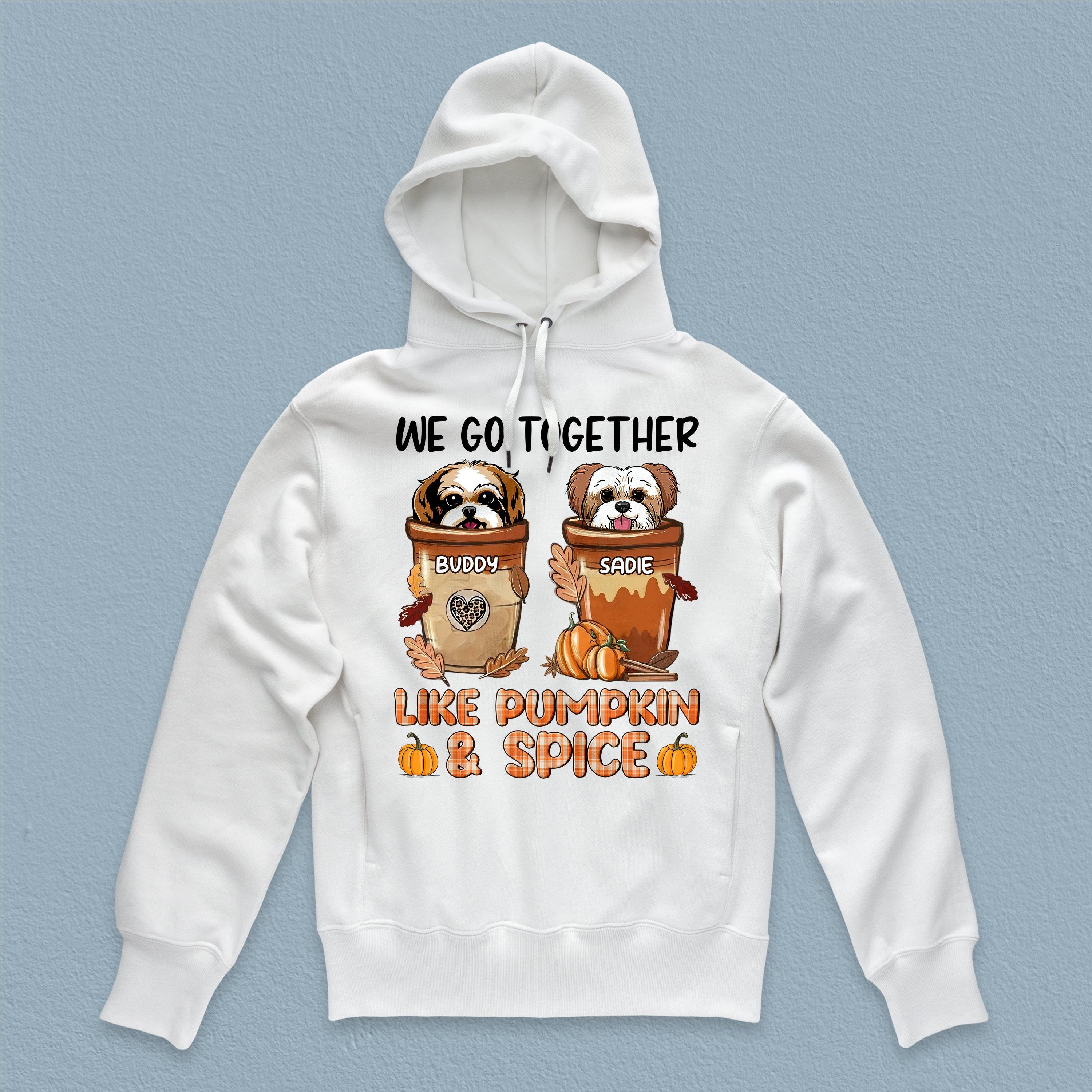 We Go Together Like Pumpkin And Spice Dog Personalized Shirt, Halloween Gift, Personalized Gift for Dog Lovers, Dog Dad, Dog Mom - TS435PS02 - BMGifts