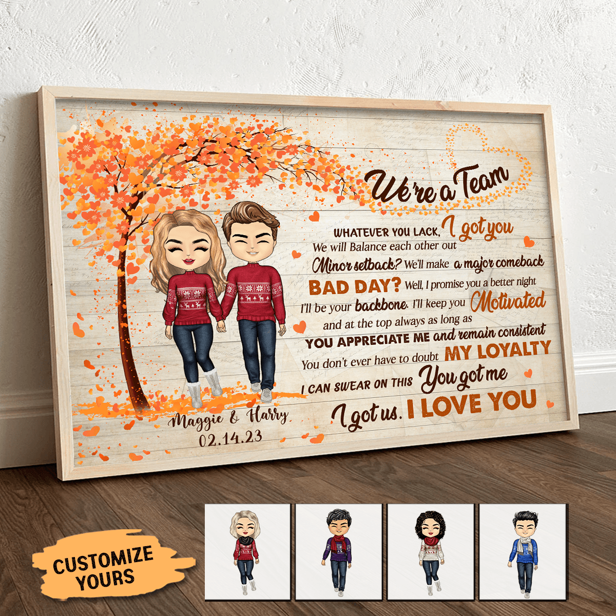 Póster personalizado para parejas, diseño de texto en inglés «And So  Together We Built A Life We Loved », póster para parejas, esposo, esposa,  regalo