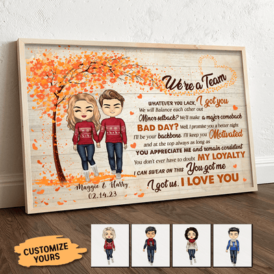 We're A Team, I Love You Couple Personalized Poster, Personalized Valentine Gift for Couples, Husband, Wife, Parents, Lovers - PT027PS01 - BMGifts