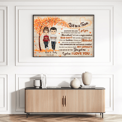 We're A Team, I Love You Couple Personalized Poster, Personalized Valentine Gift for Couples, Husband, Wife, Parents, Lovers - PT027PS01 - BMGifts
