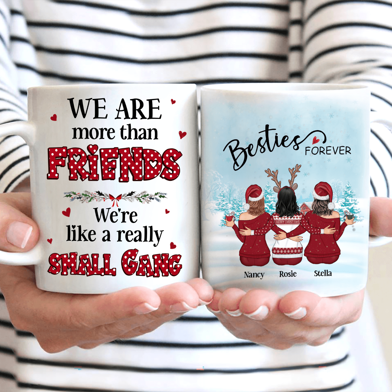 We're Like A Small Gang Bestie Personalized Mug, Christmas Gift for ...