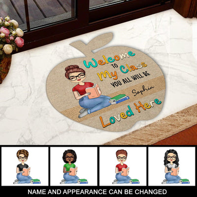 Welcome To My Class Teacher Personalized Custom Shaped Doormat, Personalized Gift for Teachers - CD013PS02 - BMGifts