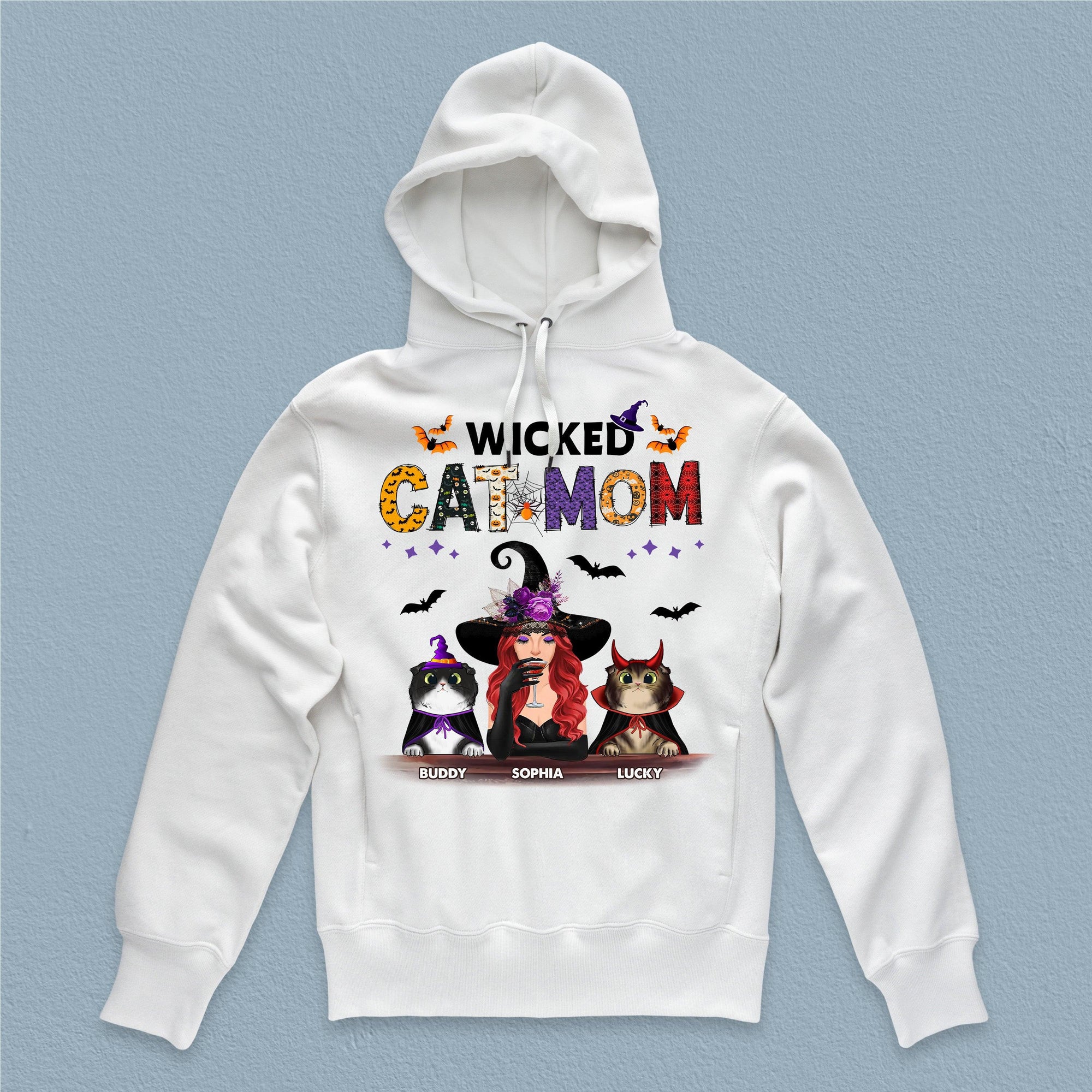 Wicked Cat Mom Personalized Shirt, Halloween Gift, Personalized Gift for Cat Lovers, Cat Mom, Cat Dad - TS283PS01 - BMGifts