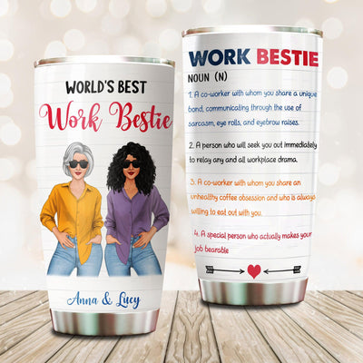 Work Bestie Definition Personalized Tumbler, Personalized Gift for Besties, Sisters, Best Friends, Siblings - TB093PS02 - BMGifts