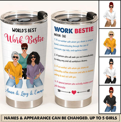 Work Bestie Definition Personalized Tumbler, Personalized Gift for Besties, Sisters, Best Friends, Siblings - TB093PS02 - BMGifts