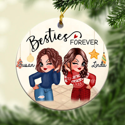 You Are My Person Bestie Personalized Round Ornament, Christmas Gift for Besties, Sisters, Best Friends, Siblings - RO054PS01 - BMGifts