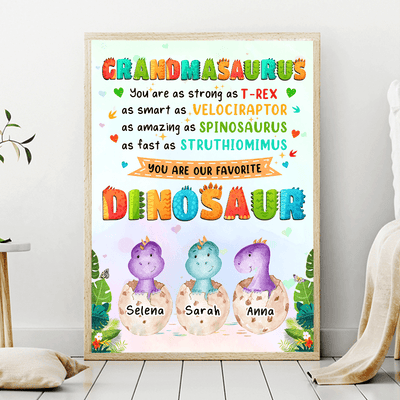 You Are Our Favorite Dinosaur Grandma Personalized Poster, Mother’s Day Gift for Nana, Grandma, Grandmother, Grandparents - PT033PS02 - BMGifts