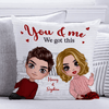 You, Me & The Cats Couple Personalized Linen Pillow, Personalized Valentine Gift for Couples, Husband, Wife, Parents, Lovers - PL032PS01 - BMGifts