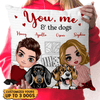 You, Me & The Dogs Couple Personalized Linen Pillow, Personalized Valentine Gift for Couples, Husband, Wife, Parents, Lovers - PL034PS01 - BMGifts