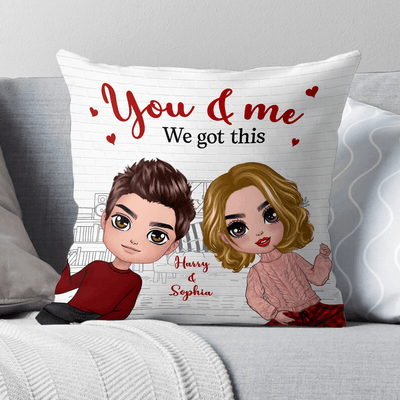 You, Me & The Dogs Couple Personalized Linen Pillow, Personalized Valentine Gift for Couples, Husband, Wife, Parents, Lovers - PL034PS01 - BMGifts