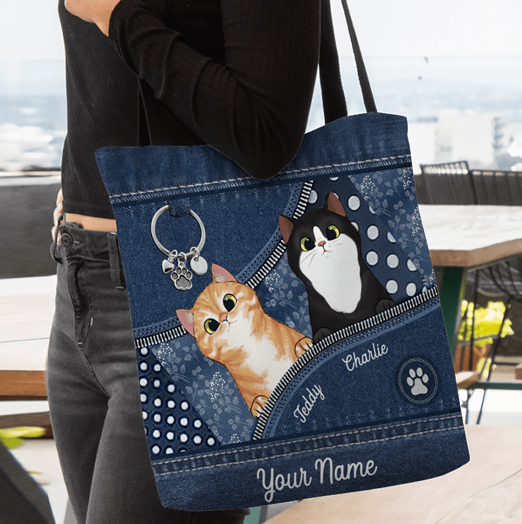 Personalized zipper tote outlet bags