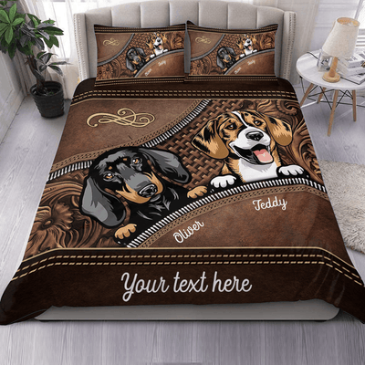 Zipper Colorful Dog Personalized Bedding Set, Personalized Gift for Dog Lovers, Dog Dad, Dog Mom - BD085PS02 - BMGifts
