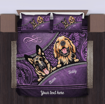 Zipper Colorful Dog Personalized Bedding Set, Personalized Gift for Dog Lovers, Dog Dad, Dog Mom - BD085PS02 - BMGifts